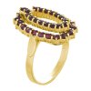 Silver ring with czech garnet, gold plated - oval                                                   