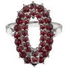 Silver ring with czech garnet, rhodium plated - oval                                                