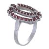 Silver ring with czech garnet, rhodium plated - oval                                                