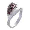Silver ring with czech garnet, rhodium plated - tip                                                 