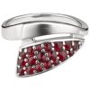 Silver ring with czech garnet, rhodium plated - tip                                                 