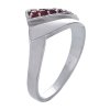 Silver ring with czech garnet, rhodium plated - tip                                                 