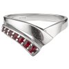 Silver ring with czech garnet, rhodium plated - tip                                                 