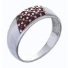 Silver ring with czech garnet, rhodium plated                                                       