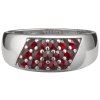 Silver ring with czech garnet, rhodium plated                                                       