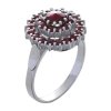 Silver ring with czech garnet, rhodium plated - circle                                              