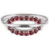 Silver ring with czech garnet, rhodium plated - oval                                                
