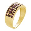 Silver ring with czech garnet, gold plated - line                                                   