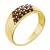 Silver ring with czech garnet, gold plated                                                          