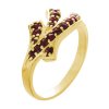 Silver ring with czech garnet, gold plated                                                          