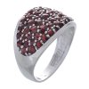 Silver ring with czech garnet, rhodium plated                                                       