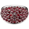 Silver ring with czech garnet, rhodium plated                                                       