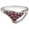 Silver ring with czech garnet, rhodium plated - triangle                                            