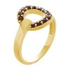 Silver ring with czech garnet, gold plated - circle                                                 