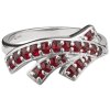 Silver ring with czech garnet, rhodium plated                                                       