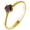 Silver ring with czech garnet, gold plated                                                          