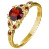Silver ring with czech garnet, gold plated                                                          