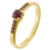 Silver ring with czech garnet, gold plated - line                                                   