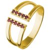 Silver ring with czech garnet, gold plated                                                          