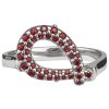 Silver ring with czech garnet, rhodium plated - drop                                                