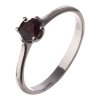 Silver ring with czech garnet, rhodium plated                                                       