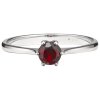 Silver ring with czech garnet, rhodium plated                                                       