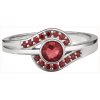 Silver ring with czech garnet, rhodium plated                                                       