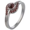 Silver ring with czech garnet, rhodium plated                                                       