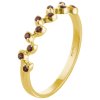 Silver ring with czech garnet, gold plated - line                                                   