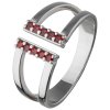 Silver ring with czech garnet, rhodium plated                                                       