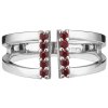 Silver ring with czech garnet, rhodium plated                                                       