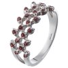 Silver ring with czech garnet, rhodium plated                                                       