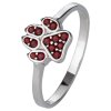 Silver ring with czech garnet, rhodium plated - paw                                                 