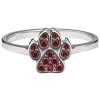 Silver ring with czech garnet, rhodium plated - paw                                                 