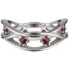 Silver ring with czech garnet, rhodium plated - line                                                