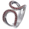 Silver ring with czech garnet, rhodium plated                                                       