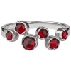 Silver ring with czech garnet, rhodium plated                                                       