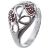 Silver ring with czech garnet, rhodium plated                                                       