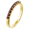 Silver ring with czech garnet, gold plated - line                                                   