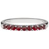 Silver ring with czech garnet, rhodium plated - line                                                