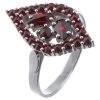 Silver ring with czech garnet, rhodium plated - oval                                                