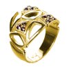 Silver ring with czech garnet, gold plated                                                          