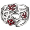 Silver ring with czech garnet, rhodium plated                                                       