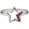 Silver ring with czech garnet, rhodium plated - star                                                