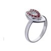 Silver ring with czech garnet, rhodium plated - oval                                                