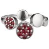 Silver ring with czech garnet, rhodium plated - circle                                              