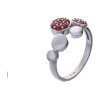 Silver ring with czech garnet, rhodium plated - circle                                              