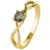 Silver ring with moldavite, gold plated                                                             