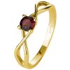 Silver ring with czech garnet, gold plated                                                          