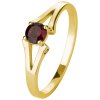 Silver ring with czech garnet, gold plated                                                          